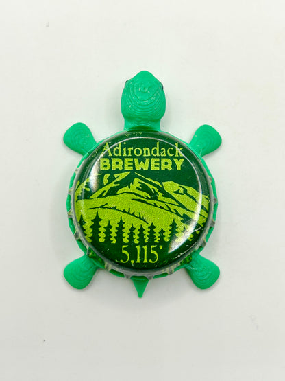 Adirondack Brewery (5,115 ft) - Bottle Cap Magnet Turtle Shell Shocked Art