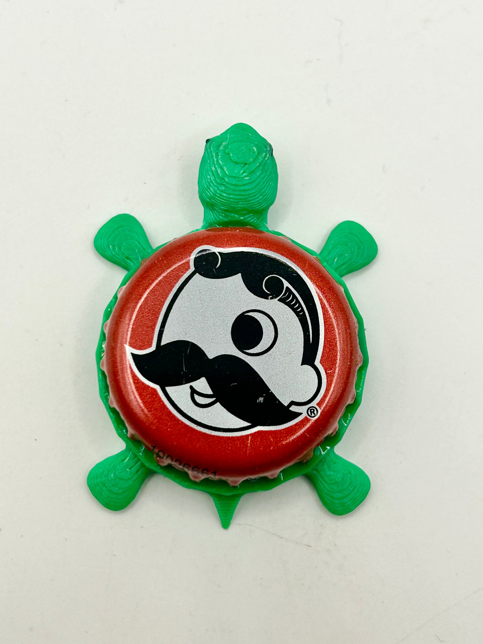 Natty Boh, Red (National Bohemian) - Bottle Cap Magnet Turtle Shell Shocked Art