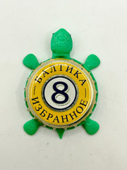 Baltika 8 - Bottle Cap Magnet Turtle Shell Shocked Art