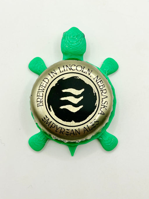 Empyrean Ales (Black Circle Border) - Bottle Cap Magnet Turtle Shell Shocked Art