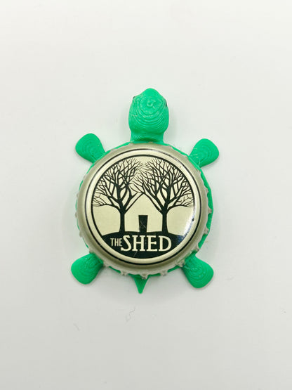 The Shed - Bottle Cap Magnet Turtle Shell Shocked Art