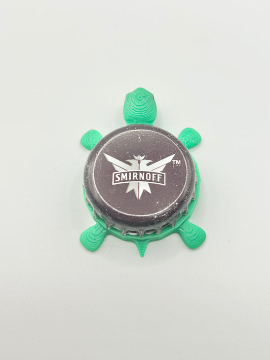 Smirnoff Eagle (Black - with Text) - Bottle Cap Magnet Turtle