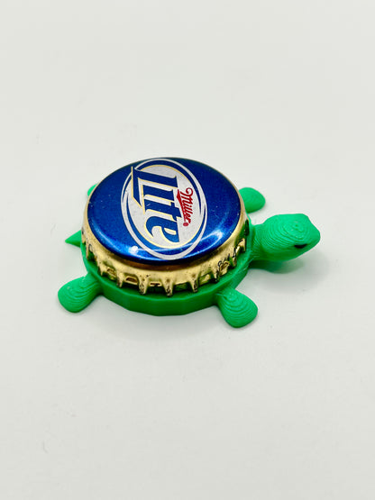 Miller Lite (90s Logo Blue) - Bottle Cap Magnet Turtle Shell Shocked Art