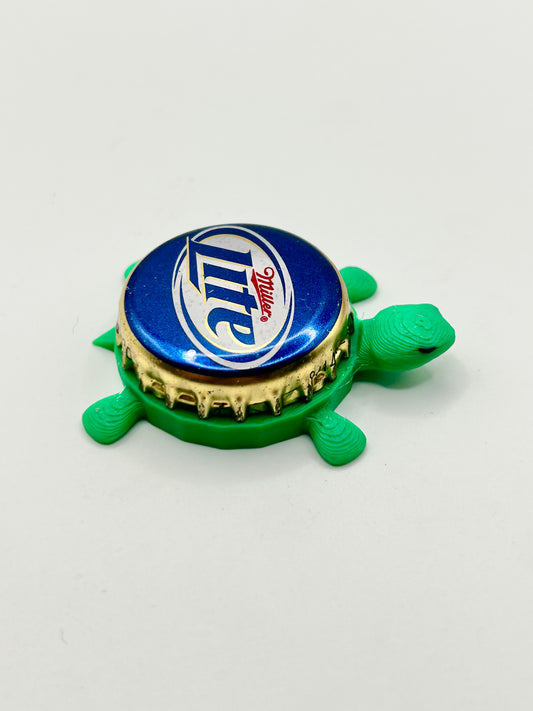 Miller Lite (90s Logo Blue) - Bottle Cap Magnet Turtle
