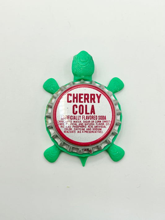 Cherry Cola (Vintage) - Bottle Cap Magnet Turtle