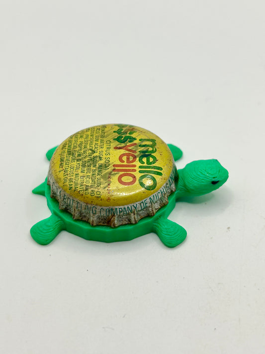 Mello Yello Citrus Soda (Money) - Bottle Cap Magnet Turtle Shell Shocked Art