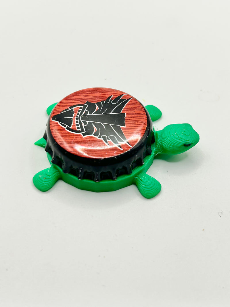 Heathen Brewing - Bottle Cap Magnet Turtle Shell Shocked Art