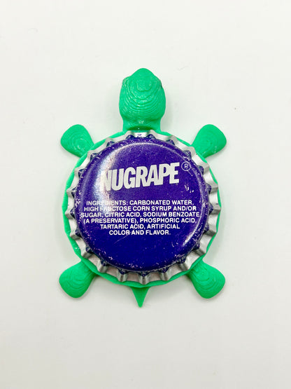 Nugrape Grape Soda - Bottle Cap Magnet Turtle Shell Shocked Art