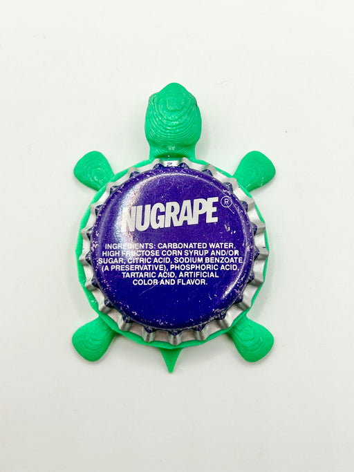 Nugrape Grape Soda - Bottle Cap Magnet Turtle Shell Shocked Art