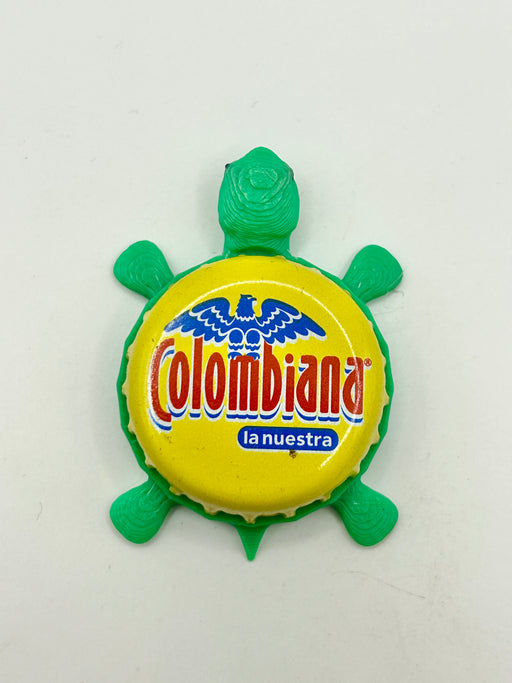 Colombiana La Nuestra Soda - Bottle Cap Magnet Turtle Shell Shocked Art