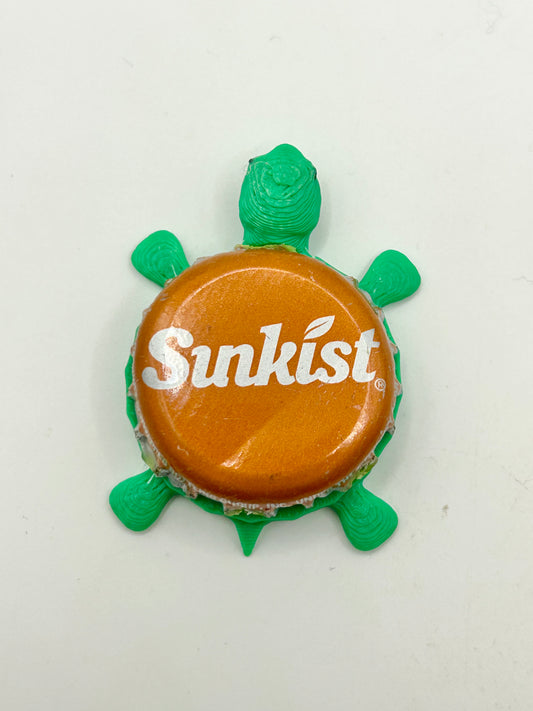 Sunkist Soda (Text Logo) - Bottle Cap Magnet Turtle Shell Shocked Art