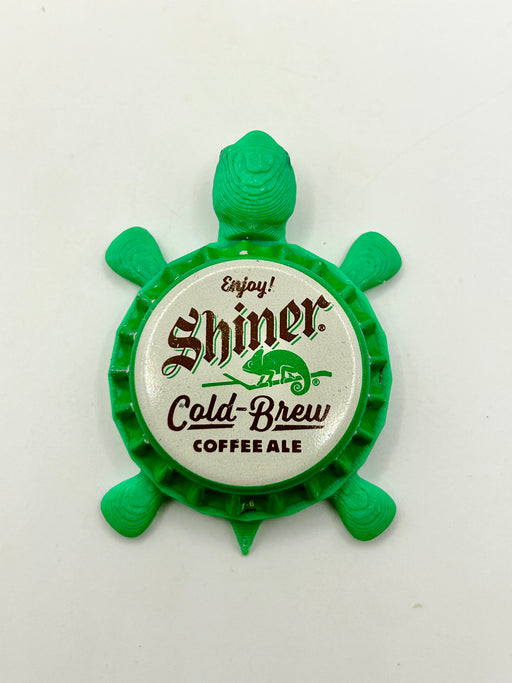 Shiner Cold Brew Coffee Ale - Bottle Cap Magnet Turtle Shell Shocked Art