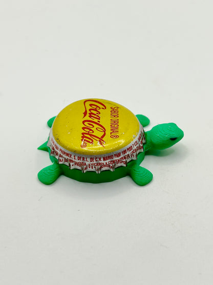Coca Cola (Vintage Yellow) - Bottle Cap Magnet Turtle Shell Shocked Art