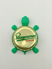 Staropramen Premium - Bottle Cap Magnet Turtle Shell Shocked Art