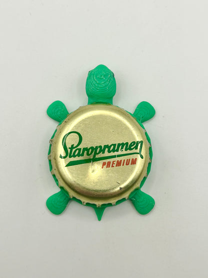 Staropramen Premium - Bottle Cap Magnet Turtle Shell Shocked Art
