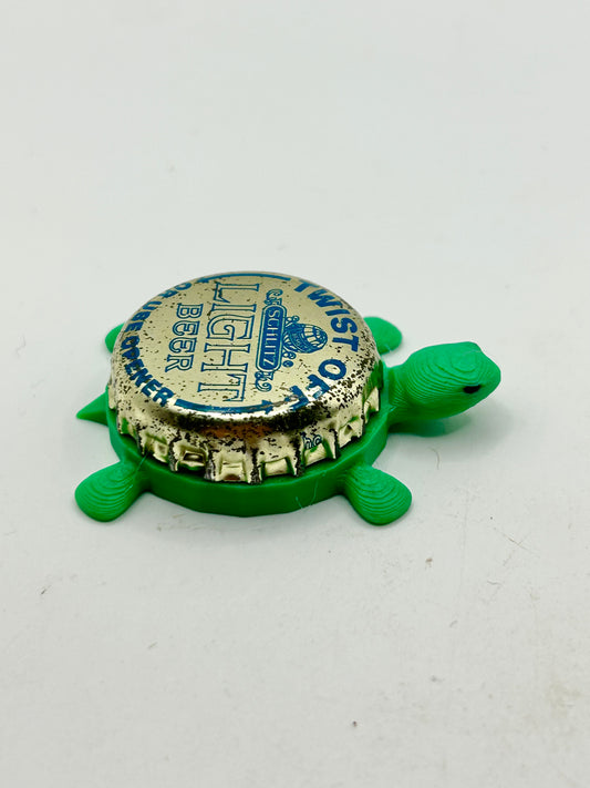 Schlitz Light Beer - Bottle Cap Magnet Turtle Shell Shocked Art