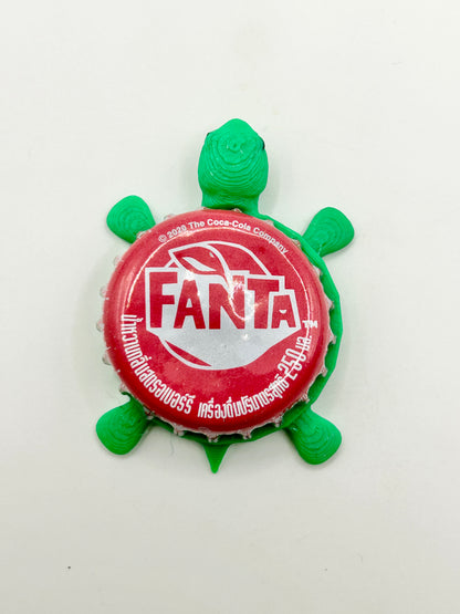 Fanta Pink - Bottle Cap Magnet Turtle Shell Shocked Art