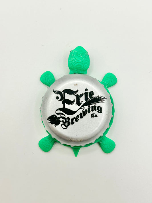 Erie Brewing (Silver) - Bottle Cap Magnet Turtle