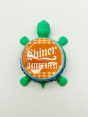 Shiner Oktoberfest - Bottle Cap Magnet Turtle Shell Shocked Art
