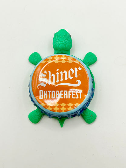 Shiner Oktoberfest - Bottle Cap Magnet Turtle Shell Shocked Art