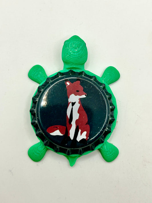 The Rusty Fox - Bottle Cap Magnet Turtle Shell Shocked Art