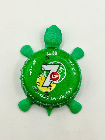 7 Up International (Green) - Bottle Cap Magnet Turtle Shell Shocked Art