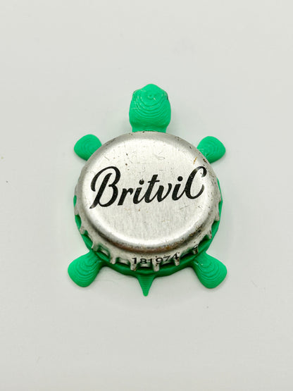 Britvic (Silver) - Bottle Cap Magnet Turtle Shell Shocked Art