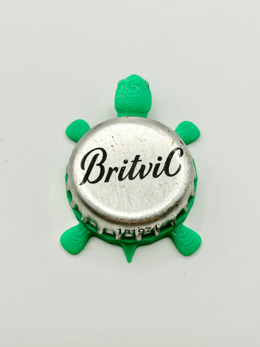 Britvic (Silver) - Bottle Cap Magnet Turtle
