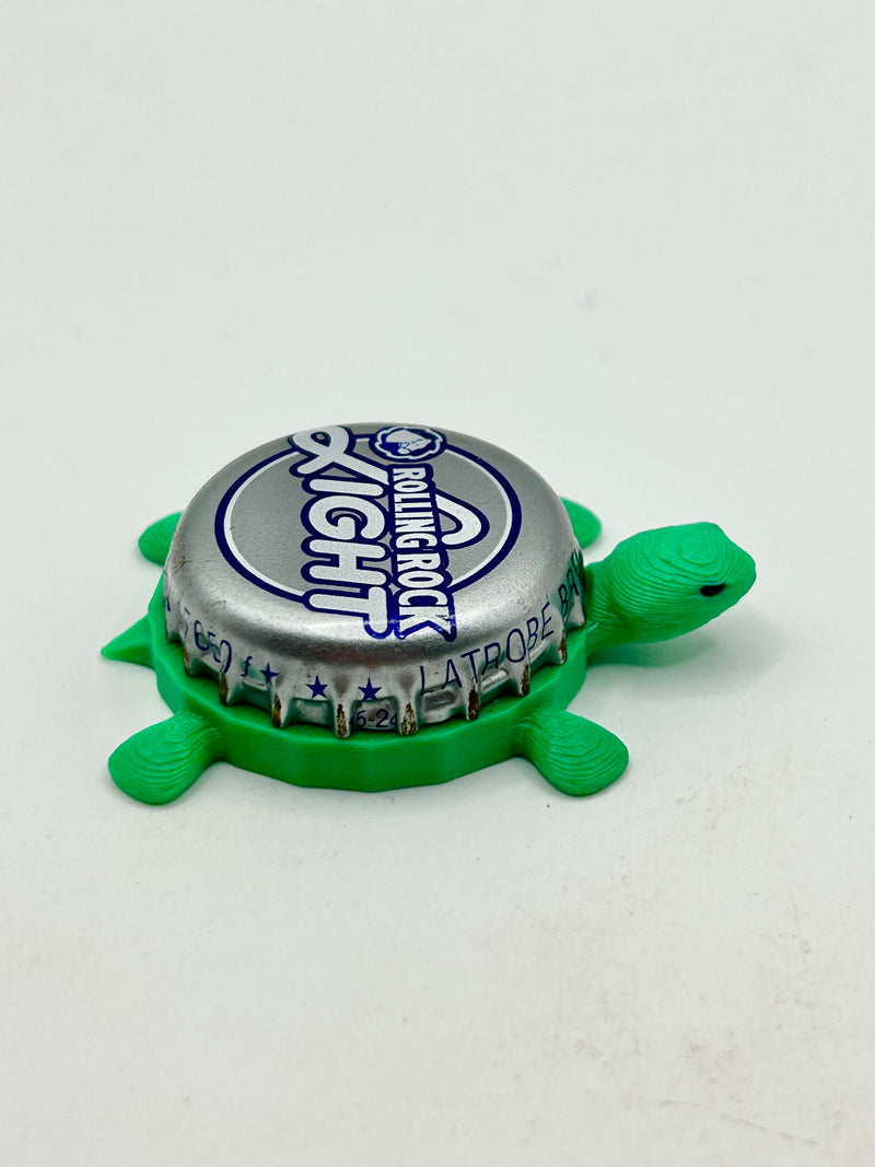 Rolling Rock Light - Bottle Cap Magnet Turtle Shell Shocked Art
