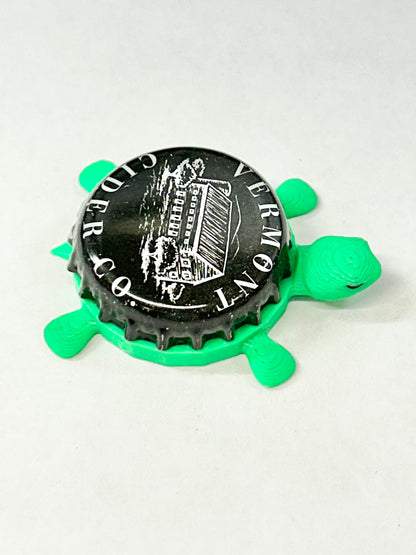 Vermont Cider Co - Bottle Cap Magnet Turtle Shell Shocked Art
