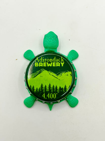 Adirondack Brewery (4,400 ft) - Bottle Cap Magnet Turtle Shell Shocked Art