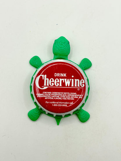 Drink Cheerwine - Bottle Cap Magnet Turtle Shell Shocked Art