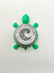 Cisco Brewers (Silver) - Bottle Cap Magnet Turtle Shell Shocked Art