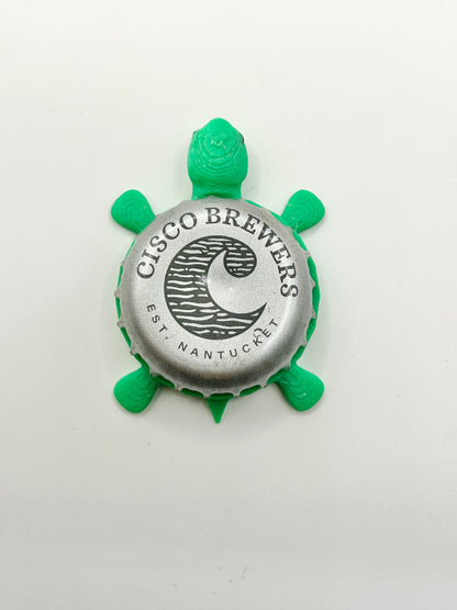 Cisco Brewers (Silver) - Bottle Cap Magnet Turtle Shell Shocked Art