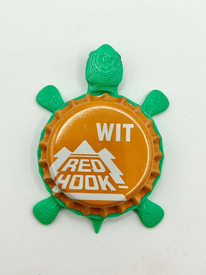 Red Hook Wit - Bottle Cap Magnet Turtle Shell Shocked Art