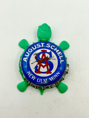 August Schell Brewing (Blue) - Bottle Cap Magnet Turtle Shell Shocked Art