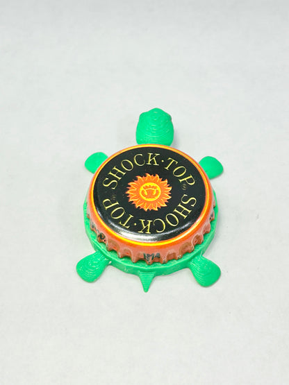 Shock Top Belgian White (Orange) - Bottle Cap Magnet Turtle Shell Shocked Art