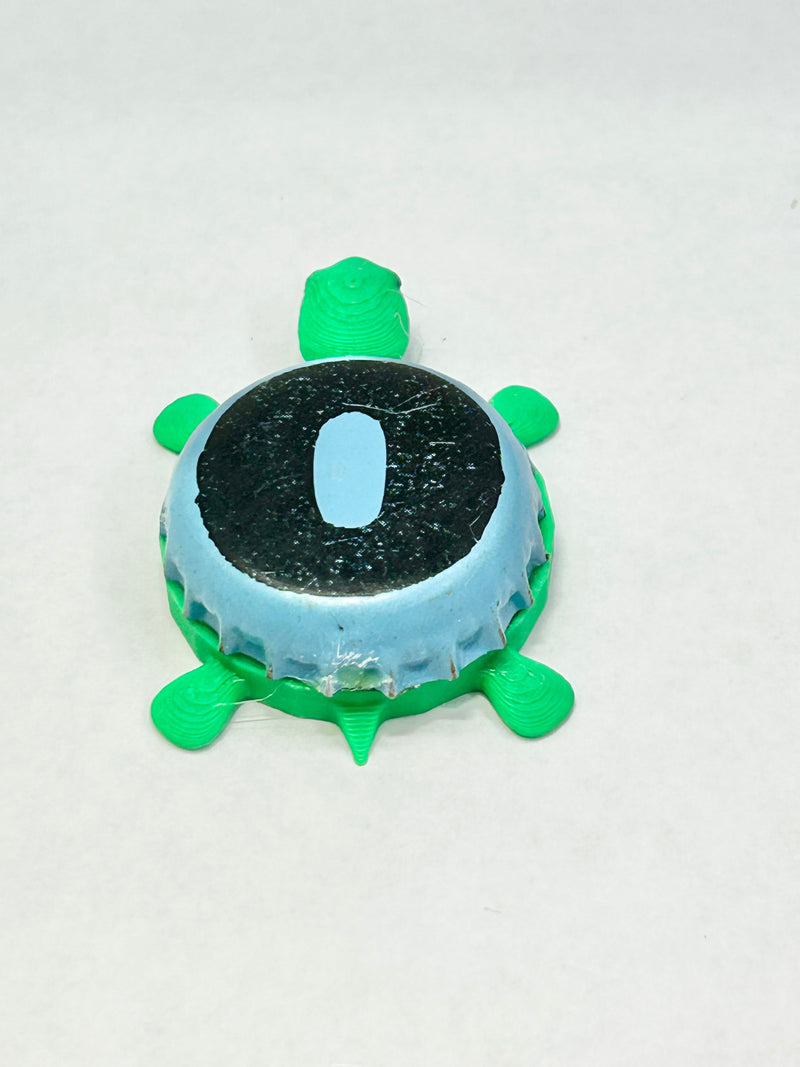 Omission Beer (Blue) - Bottle Cap Magnet Turtle Shell Shocked Art
