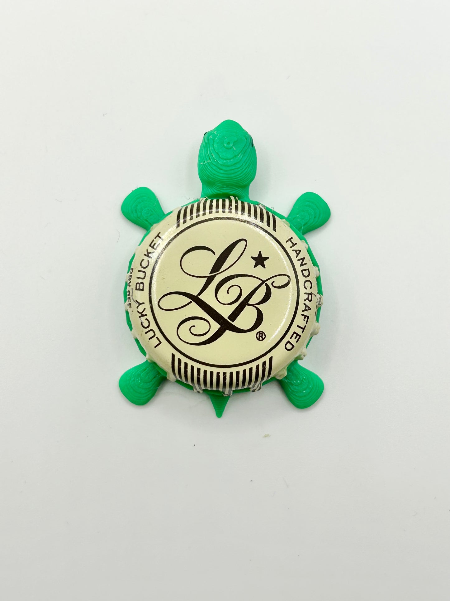 Lucky Bucket Brewing (Beige) - Bottle Cap Magnet Turtle