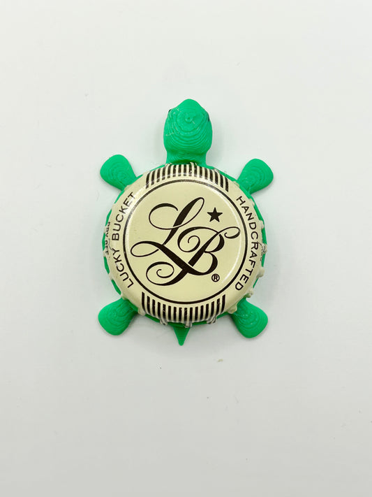 Lucky Bucket Brewing (Beige) - Bottle Cap Magnet Turtle