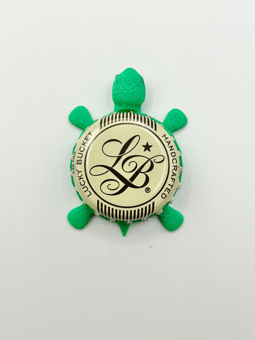 Lucky Bucket Brewing (Beige) - Bottle Cap Magnet Turtle Shell Shocked Art
