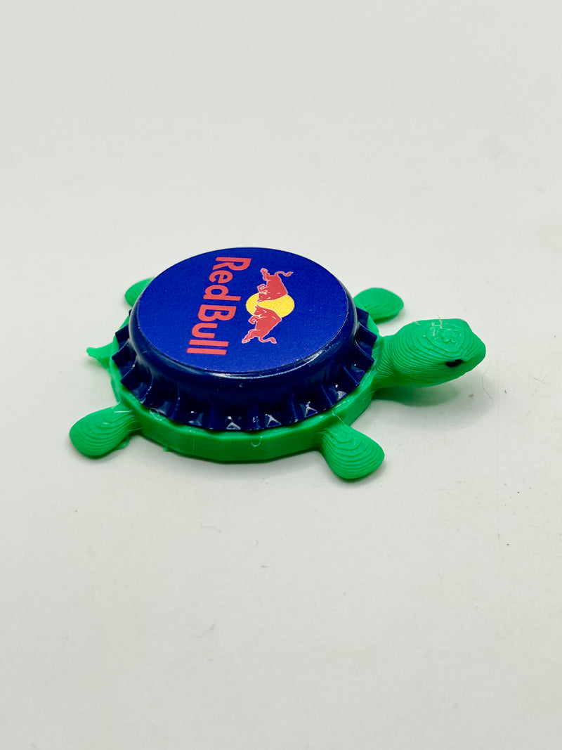 Red Bull Energy Drink - Bottle Cap Magnet Turtle Shell Shocked Art