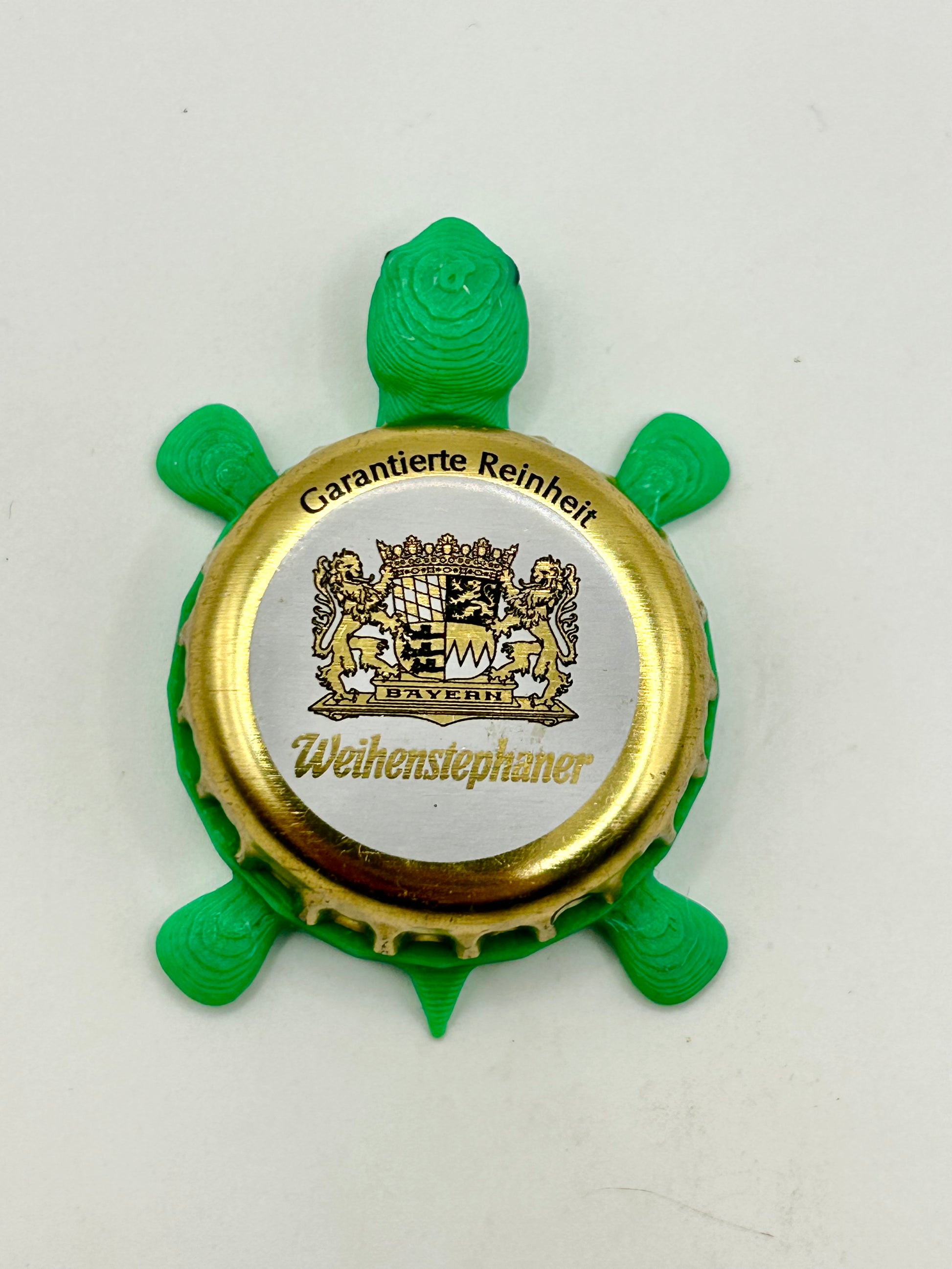 Weihenstephaner (Gold Border) - Bottle Cap Magnet Turtle Shell Shocked Art