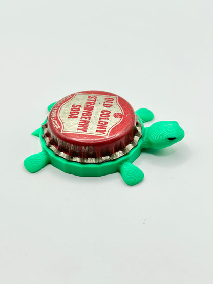 Old Colony Strawberry Soda (Vintage) - Bottle Cap Magnet Turtle Shell Shocked Art