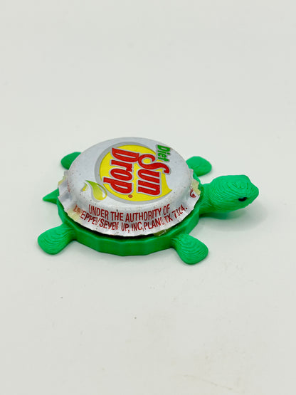 Diet Sun Drop Citrus Soda - Bottle Cap Magnet Turtle Shell Shocked Art