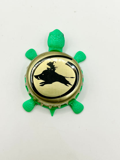 Wild Boar Brewing - Bottle Cap Magnet Turtle Shell Shocked Art