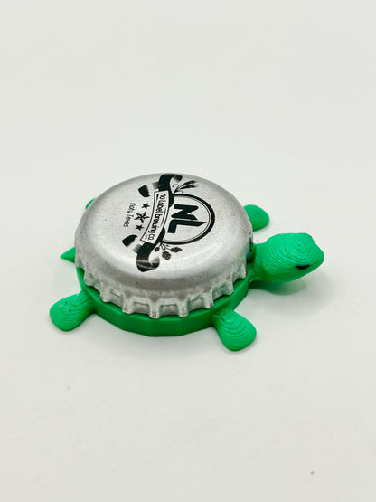 No Label Brewing - Bottle Cap Magnet Turtle Shell Shocked Art