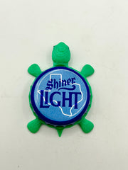 Shiner Light Beer - Bottle Cap Magnet Turtle Shell Shocked Art