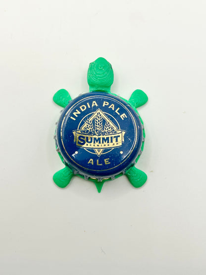 Summit India Pale Ale IPA (Blue Cap) - Bottle Cap Magnet Turtle Shell Shocked Art