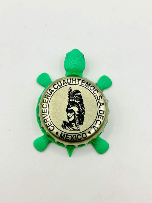 Cerveceria Cuauhtemoc - Bottle Cap Magnet Turtle Shell Shocked Art